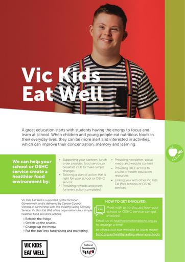 Health Promoting Schools Vic Kids Eat Well A4 Flyer