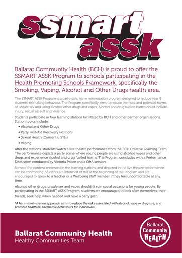 The SSMART ASSK Program A4 Flyer