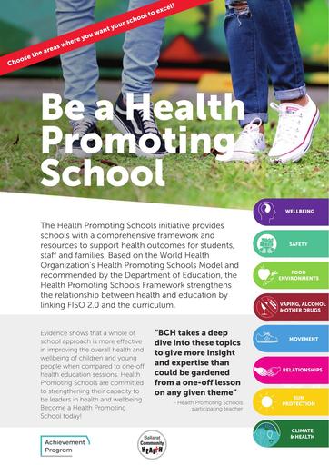 Health Promoting Schools Framework A4 Flyer