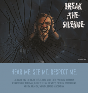 hear me family violence postcard