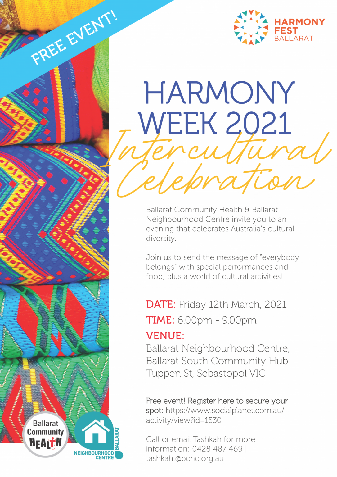 Save the date for Harmony Week 2021! Ballarat Community Health