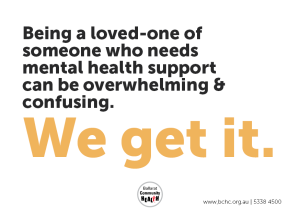 one side of a postcard about mental health supports for carers