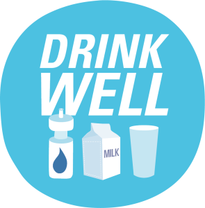 Smiles 4 Miles Ballarat _ Drink Well logo _ Milk and water cartoon images