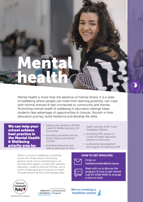 Mental Health and Wellbeing in schools - Ballarat Community Health